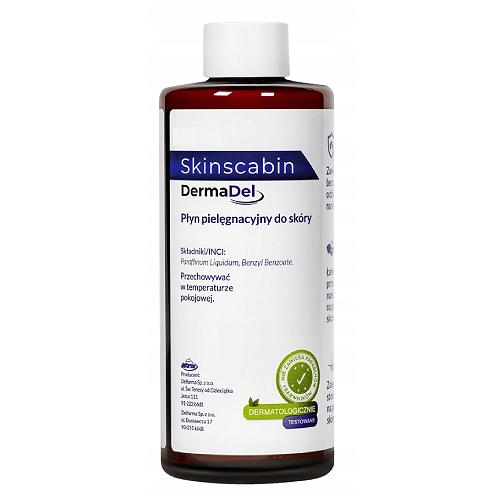Miniaturka artykułu - SkinScabin Płyn do stosowania zewnętrznego przy świerzbie i wszawicy, 120 ml (NovoScabin)