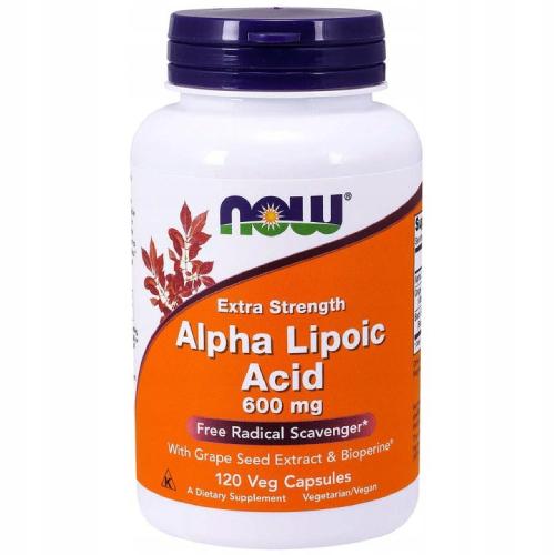 Miniaturka artykułu - NOW Alpha Lipoic Acid 600mg 120kaps
