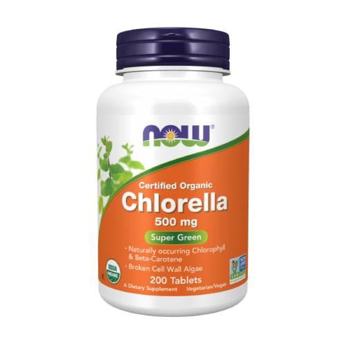 Miniaturka artykułu - NOW Chlorella 500mg, 200 tabletek