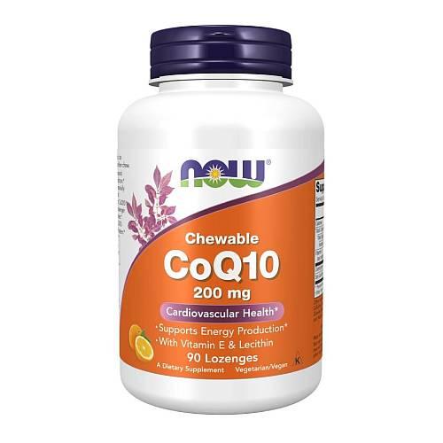 Miniaturka artykułu - Now Foods COQ10 Koenzym Q10 200 mg + 100 IU Witamina E + Lecytyna sojowa, 90 past.