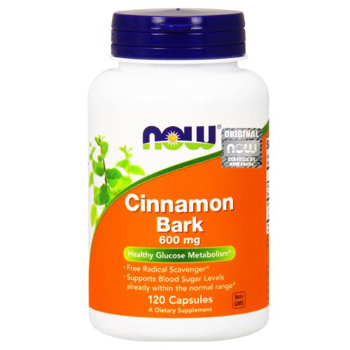Miniaturka artykułu - NOW FOODS Cynamon 600mg, 120 kapsułek 