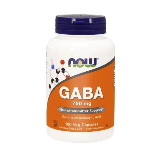 Miniaturka artykułu - NOW Foods GABA 750mg, 100 kaps.