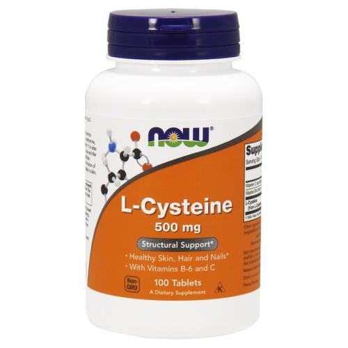 Miniaturka artykułu - NOW FOODS L-cysteine 500 mg, 100 tabl.
