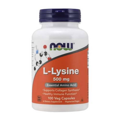 Zdjęcie produktu - Now Foods L-Lizyna 500 mg, 100 kaps.