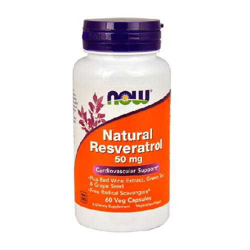 Miniaturka artykułu - NOW FOODS Natural Resveratrol 50mg, 60kaps