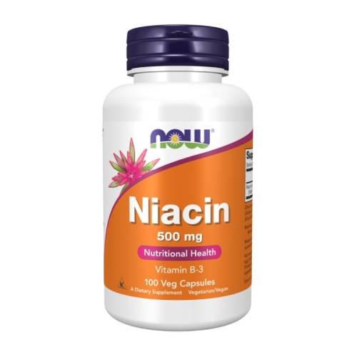 Miniaturka artykułu - NOW FOODS Niacin 500 mg, 100 kaps.