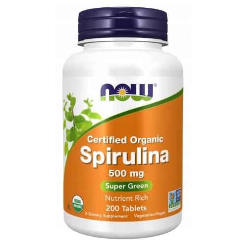 Miniaturka artykułu - NOW FOODS Spirulina 500mg, 200 tabl.