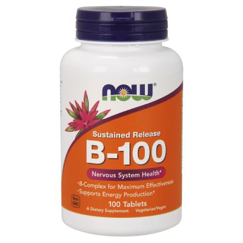 Miniaturka artykułu - NOW FOODS Vitamin B-100, 100 tabl.