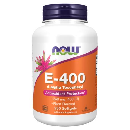 Miniaturka artykułu - NOW FOODS Witamina E-400 D-alfa Tocopheryl, 250 kaps.