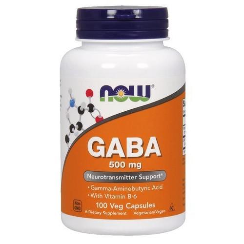 Miniaturka artykułu - NOW GABA 500mg -100kapsułek