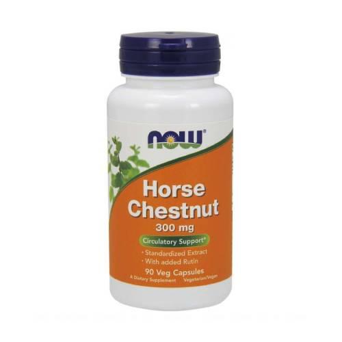 Miniaturka artykułu - NOW Horse Chestnut 300mg Kasztanowiec zwyczajny, 90 kapsułek