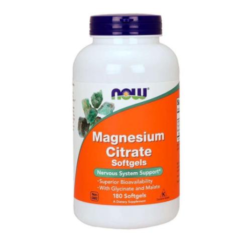 Miniaturka artykułu - NOW FOODS Magnesium Citrate Magnez, 180kaps.