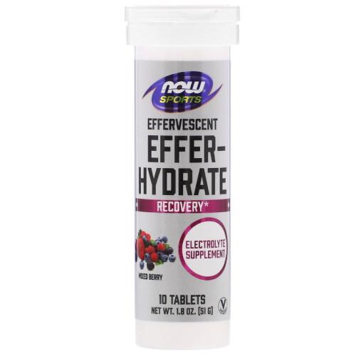 Miniaturka artykułu - Now Sports Effer-Hydrate Mixed Berry, 10 tabletek musujących