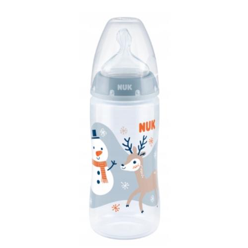Miniaturka artykułu - NUK Butelka First Choice + 0-6 miesięcy, rozmiar M Snow, 300 ml (741902)