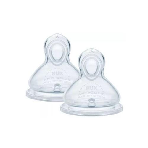 NUK First Choice+ Smoczek silikonowy na butelkę 6-18m Flow Control, 2szt.
