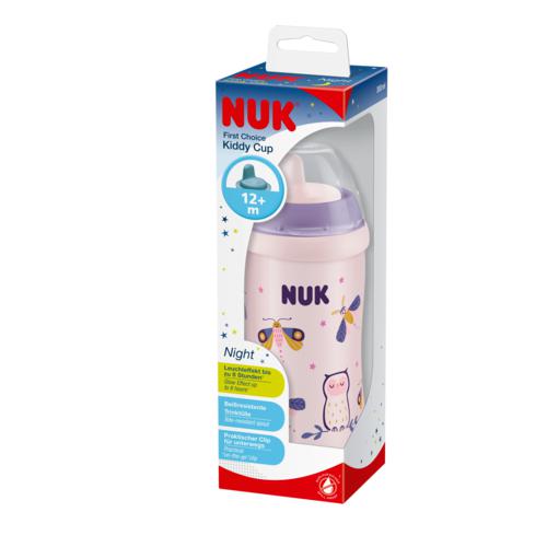 Miniaturka artykułu - NUK FIRST CHOICE Kiddy Cup Night Kubek niekapek r&oacute;żowy, 300ml