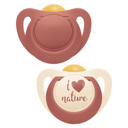 Miniaturka artykułu - NUK FOR NATURE Smoczek uspokajający lateksowy 6-18m terakota, 2 sztuki	