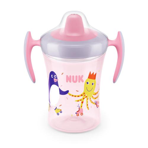 Miniaturka artykułu - NUK Kubek niekapek Trainer Cup z miękkim ustnikiem 6m+ r&oacute;żowy, 230ml