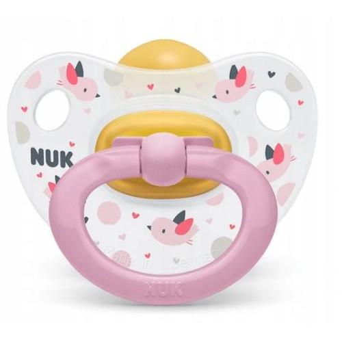 Miniaturka artykułu - NUK Smoczek uspokajający lateksowy HAPPY KIDS 0-6m, 1szt.