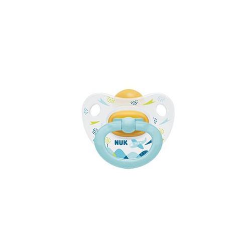 Miniaturka artykułu - NUK HAPPY KIDS Smoczek uspokajający lateks 0-6m niebieski, 1szt.