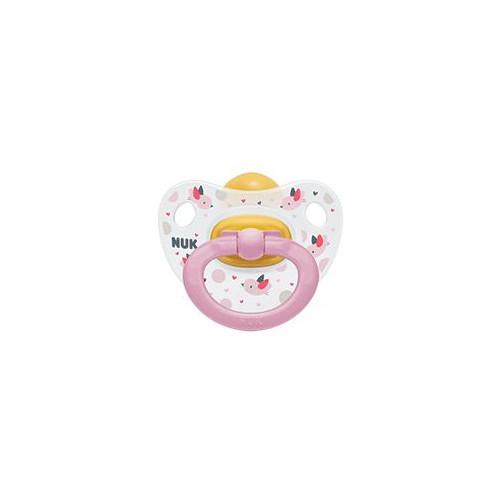 Miniaturka artykułu - NUK HAPPY KIDS Smoczek uspokajający lateks 6-18m r&oacute;żowy, 1szt.