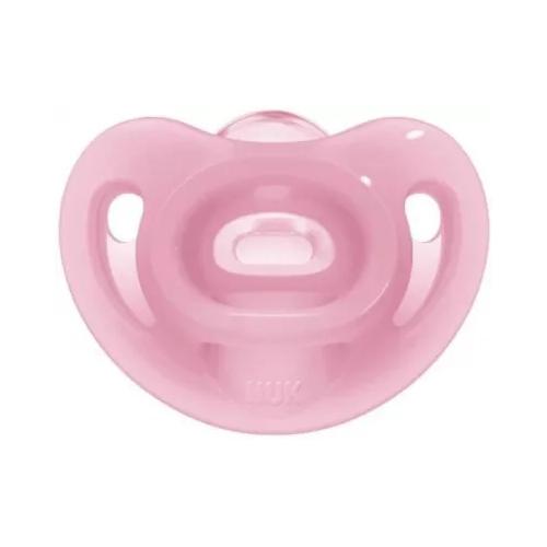 Miniaturka artykułu - NUK Smoczek uspokajający silikonowy Sensitive 6-18m r&oacute;żowy, 1 szt.