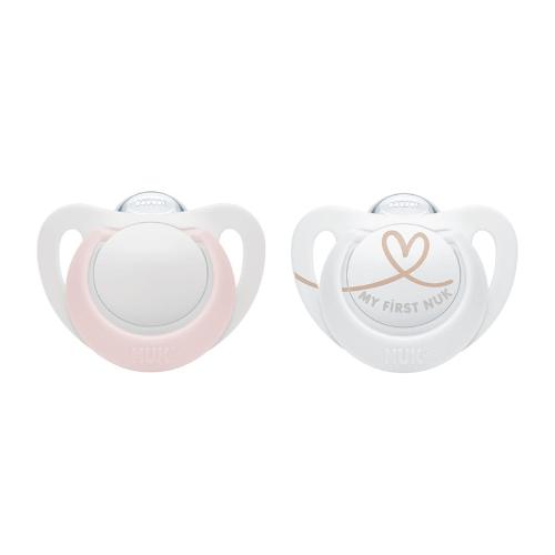 NUK Smoczek uspokajający silikonowy Star 0-2m GIRL, 2 szt.