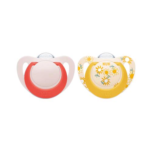 Miniaturka artykułu - NUK Smoczek uspokajający silikonowy Star 18-36m GIRL, 2szt.