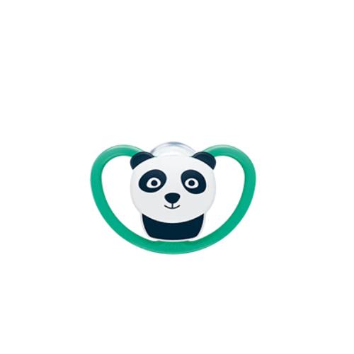 Miniaturka artykułu - NUK Space Smoczek uspokajający 18-36 silikonowy Panda, 1szt.