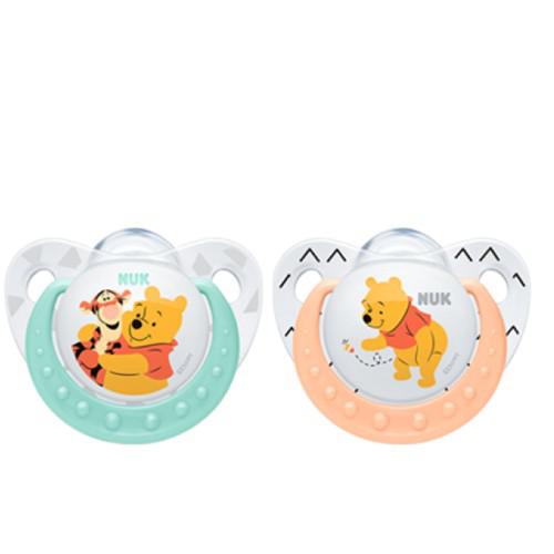 Miniaturka artykułu - NUK Trendline DISNEY Kubuś Puchatek Silikonowy smoczek uspokajający (6-18m) mix. 2szt.