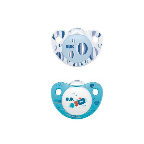 NUK Trendline Silikonowy smoczek uspokajający 6-18m, 2 szt. Boy