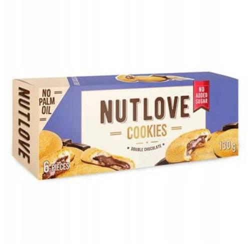 Miniaturka artykułu - ALLNUTRITION NutLove Double Chocolate Ciastka z nadzieniem kakaowym, 130g