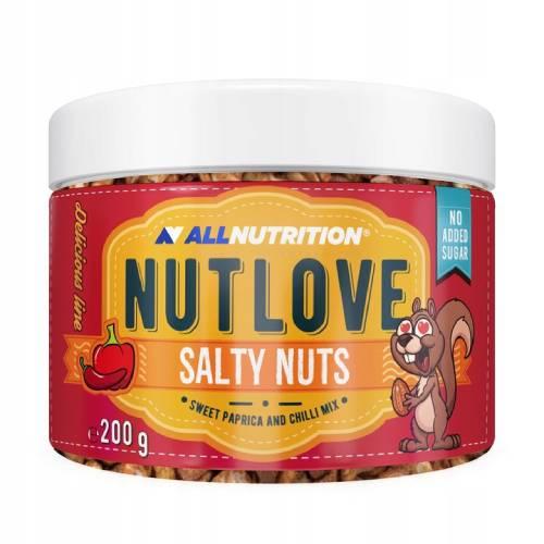 ALLNUTRITION Nutlove Salty Nuts Migdały i nerkowce w słodkiej papryce z chilli, 200g