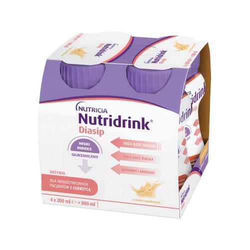 Miniaturka artykułu - Nutridrink Diasip o smaku waniliowym, 4 x 200 ml