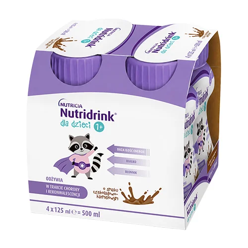 Nutridrink dla dzieci smak czekoladowo karmelowy, 4 x 125 ml