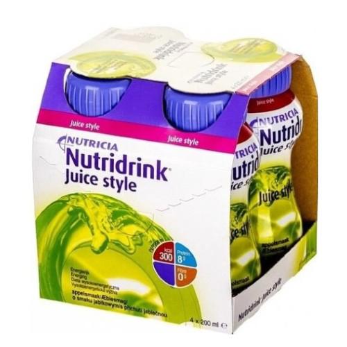 Miniaturka artykułu - NUTRIDRINK JUICE STYLE o smaku jabłkowym, 4x200ml 