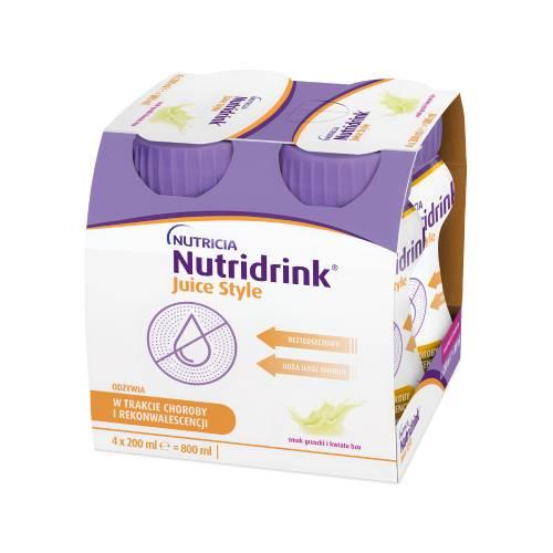 Miniaturka artykułu - Nutridrink Juice Style smak gruszki i kwiatu bzu, 4 x 200 ml