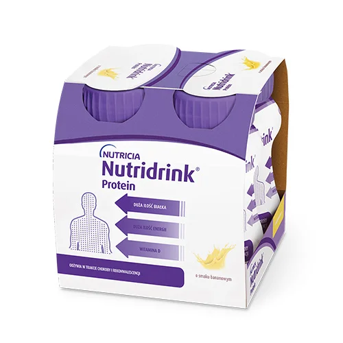 Miniaturka artykułu - Nutridrink Protein o smaku bananowym, 4 x 125 ml