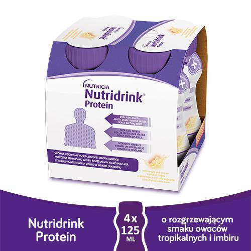 Miniaturka artykułu - Nutridrink Protein rozgrzewający owoce tropikalne i imbir - 4x125ml