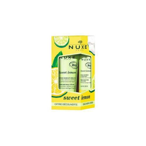 Miniaturka artykułu - Nuxe Zestaw Sweet Lemon Krem do rąk i paznokci, 30ml + Pomadka do ust, 4g