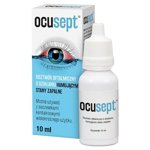 Miniaturka artykułu - OCUSEPT krople do oczu hamujące stan zapalny i regenerujące spoj&oacute;wkę oka, 10 ml