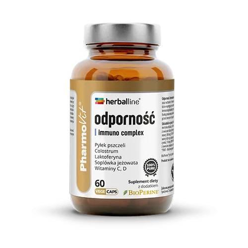 Miniaturka artykułu - PharmoVit Odporność immuno complex, 60 kaps. - colostrum, laktoferyna, witamina C i D
