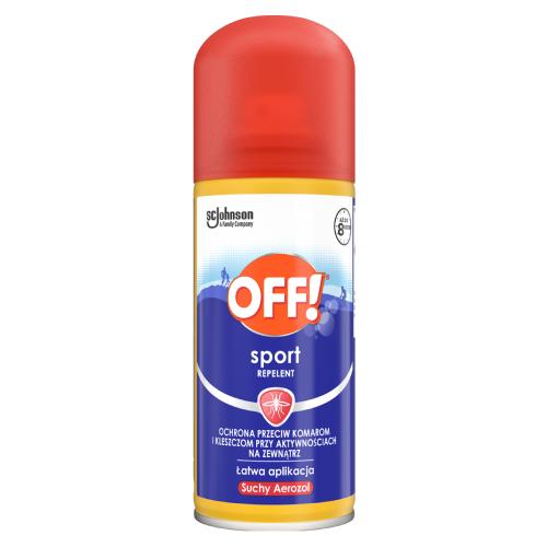 Miniaturka artykułu - OFF! Sport Repelent Suchy Aerozol przeciw komarom i kleszczom, 100ml