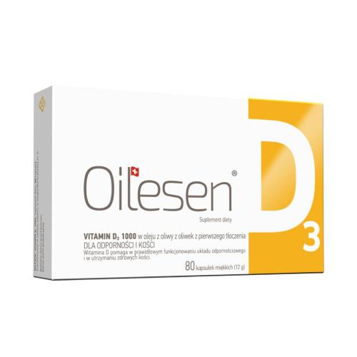Oilesen Witamina D3 1000, 80 kapsułek