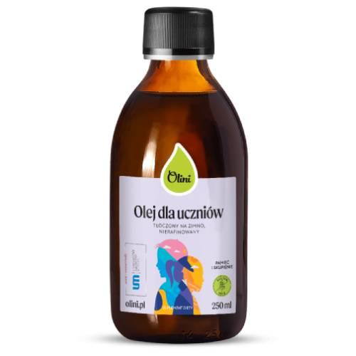 Miniaturka artykułu - Olini Olej dla uczni&oacute;w tłoczony na zimno nierafinowany, 250 ml