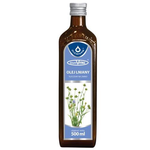 Miniaturka artykułu - OLEJ LNIANY Tłoczony na zimno, 500 ml