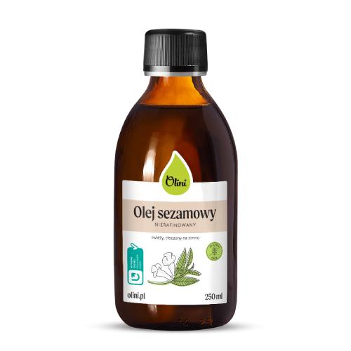 Miniaturka artykułu - Olini Olej sezamowy tłoczony na zimno nierafinowany, 250 ml