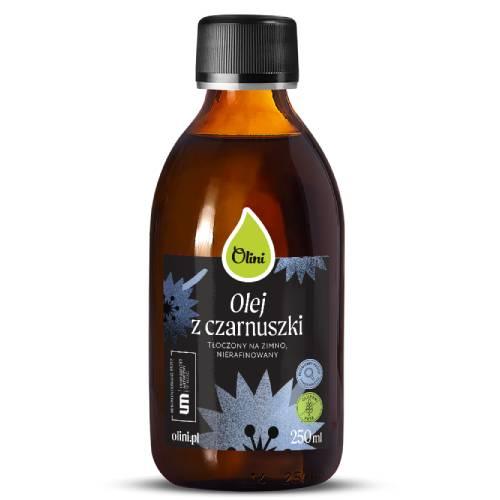 Miniaturka artykułu - Olini Olej z czarnuszki tłoczony na zimno nierafinowany, 250 ml