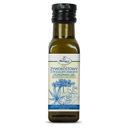 Miniaturka artykułu - Olej żywokostowy z podagrycznikiem i konopiami CBD, 100 ml