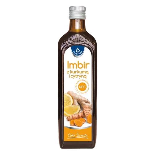 Miniaturka artykułu - Oleofarm Sok Imbir z kurkumą i cytryną, 490 ml